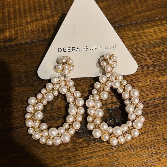 Deepa Gurnani Manon Pearl Earrings - Picture 3 of 4